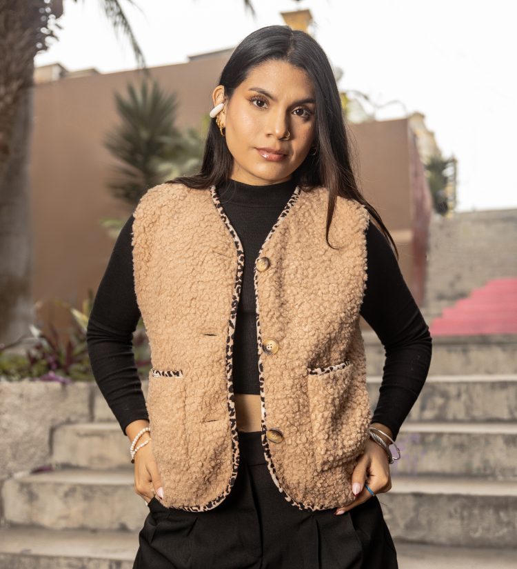 Chaleco Carnero Beige