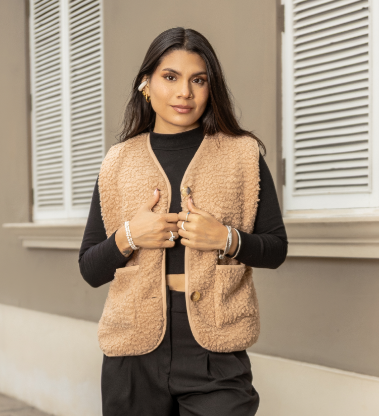 Chaleco Carnero Beige