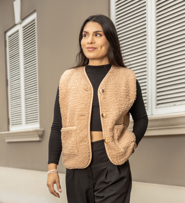Chaleco Carnero Beige
